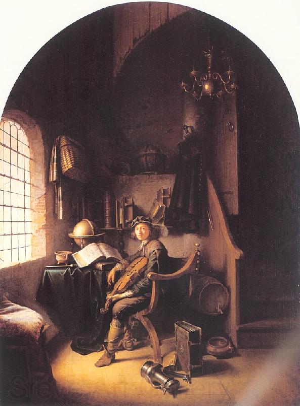 DOU, Gerrit An Interior with Young Violinist